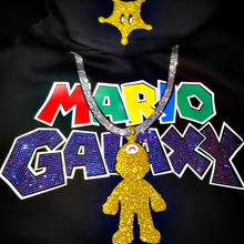 Load and play video in Gallery viewer, Mario Galaxy Hoodie Blinged Out
